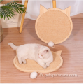 planche de grattage de chat en bois avec tasserie à succursale fixe